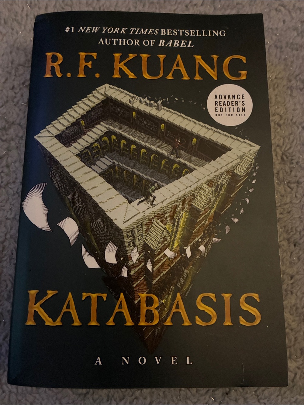 Katabasis by R.F. Kuang — Hardcover with Dark Blue & Gold Cover